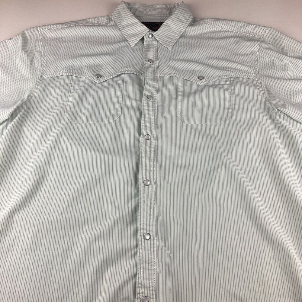 Howler Brothers Shirt Mens XL Pearl Snap Western Fishing Mint Stripe